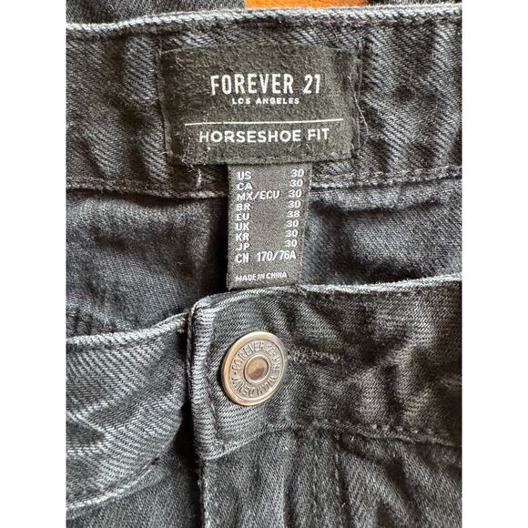 Forever 21 Horseshoe Fit Black Barrel Jeans Women’s Size 30 - Picture 7 of 8